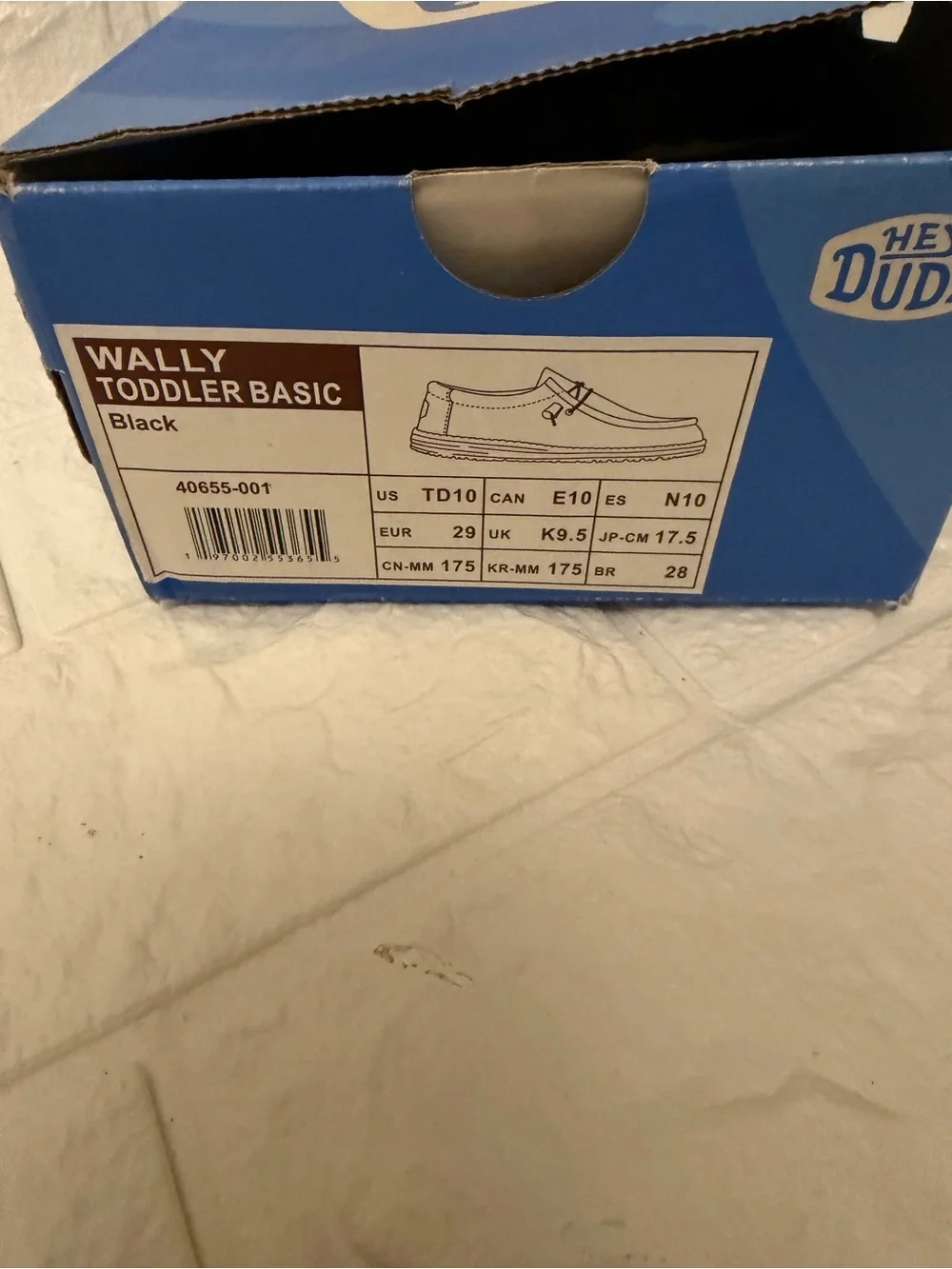 Hey Dude Kids Black Slip-On Moccasins